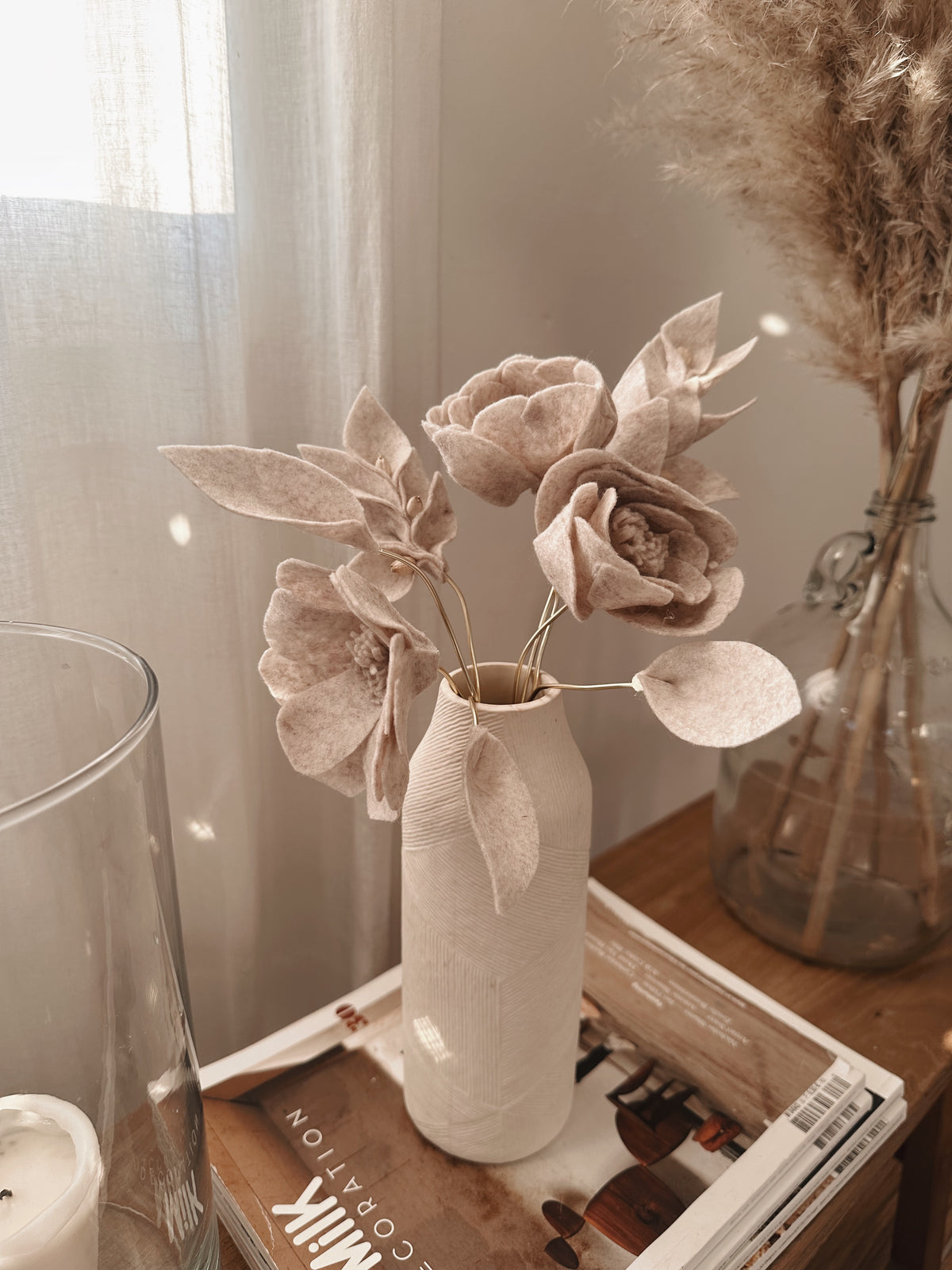 Fleurs feutrées